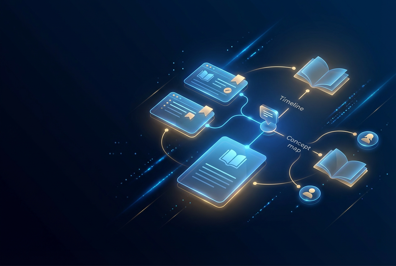 Visual of a high school or college student's study setup: novel Beloved, handwritten theme notes, and smartphone with Readi.AI study tools for essay prep