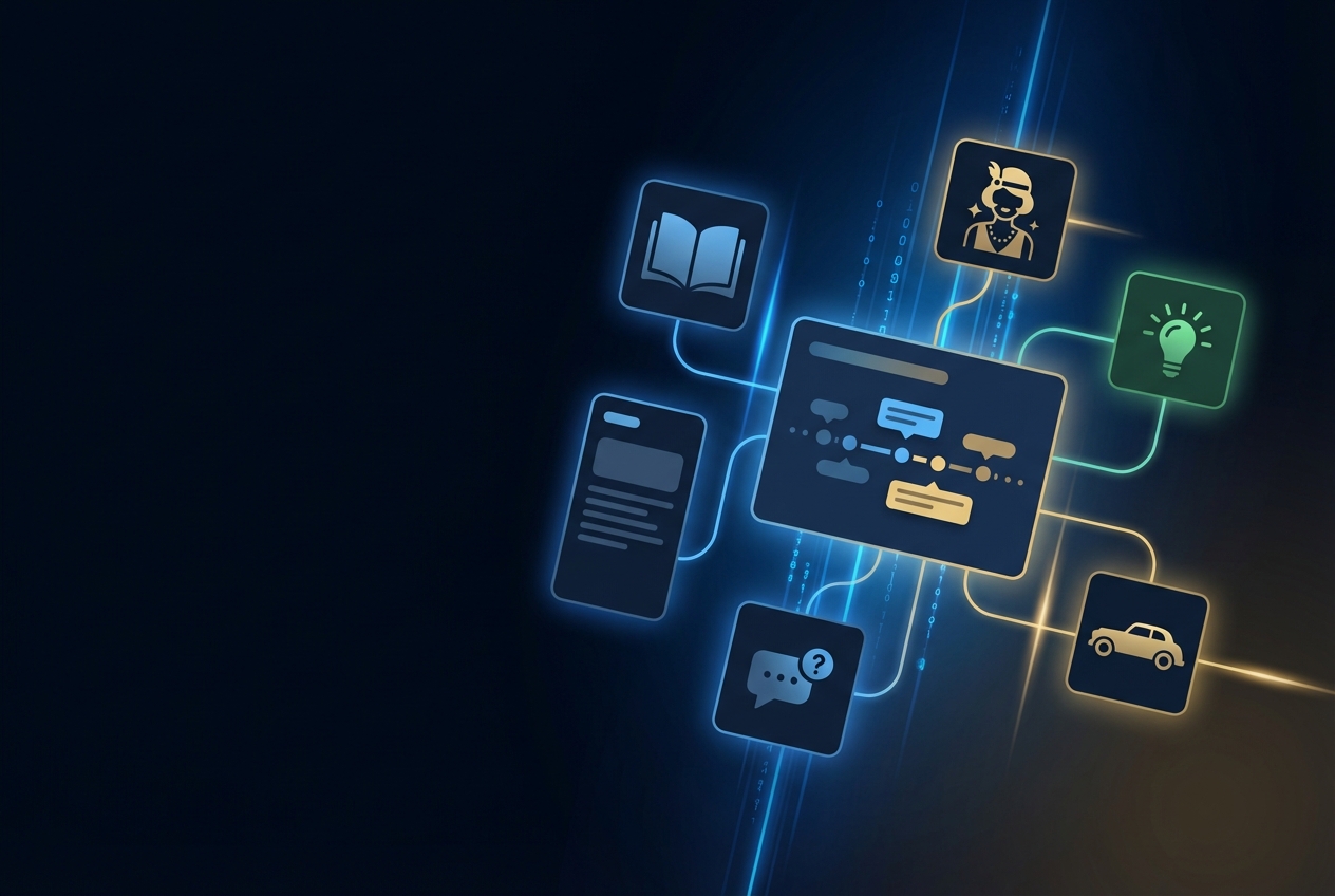 Study workflow diagram with cards, theme links, and discussion prompts.