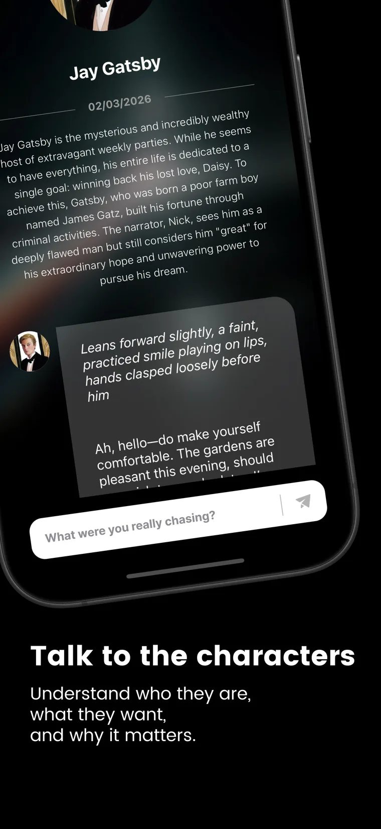 Readi.AI character chat interface
